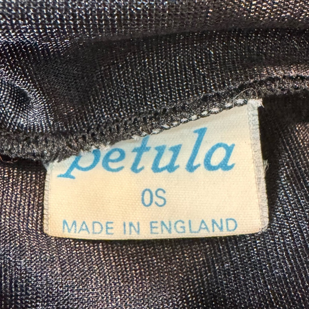 4/$40 Petula Vintage Satin Lace Trimmed Black Midi Slip - Picture 5 of 5